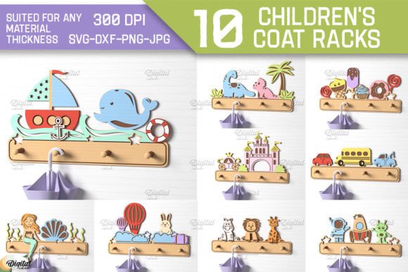 3D Children's Coat Rack Laser Cut Bundle