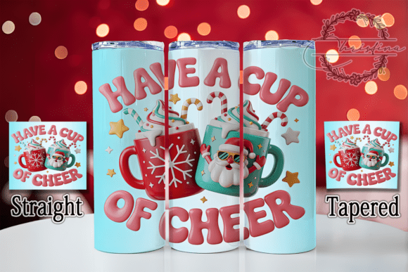 3D Cup of Cheer Christmas Tumbler: Festive Digital Design