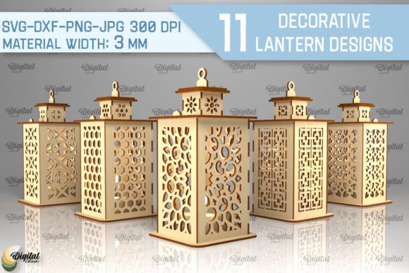 3D Decorative Lanterns Laser Cut Bundle for Creative Projects