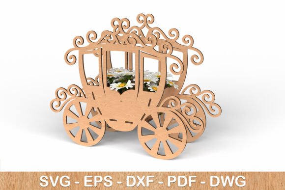3D Fairy Carriage Flower Holder: A Magical Design Asset