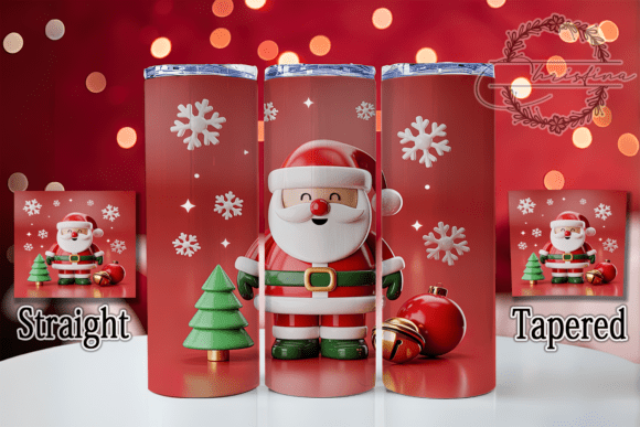 3D Jolly Santa Christmas Tumbler Design for 20oz