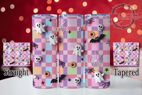 3D Pastel Floral Ghost Halloween Tumbler