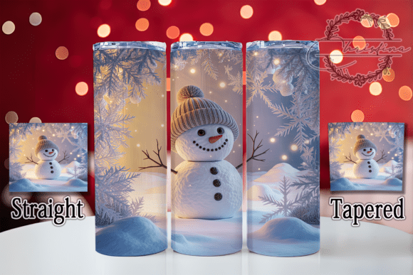 3D Snowman Christmas Tumbler Design for Festive Projects