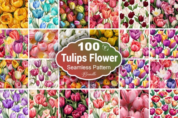 3D Tulips Flower Seamless Pattern: A Designer's Floral Asset