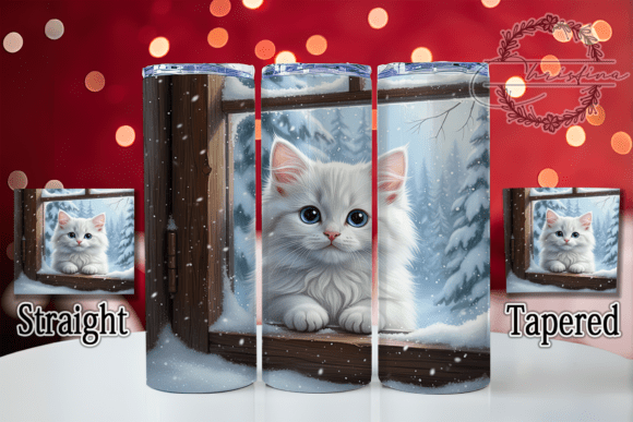 3D White Kitten Cat Tumbler: Digital Design for Creative Projects