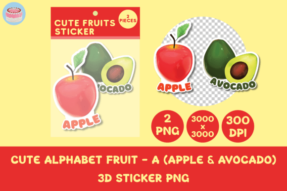 Adorable 3D Fruit Stickers for Creative Projects