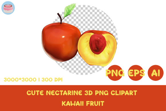 Adorable Nectarine Clipart for Sweet Designs