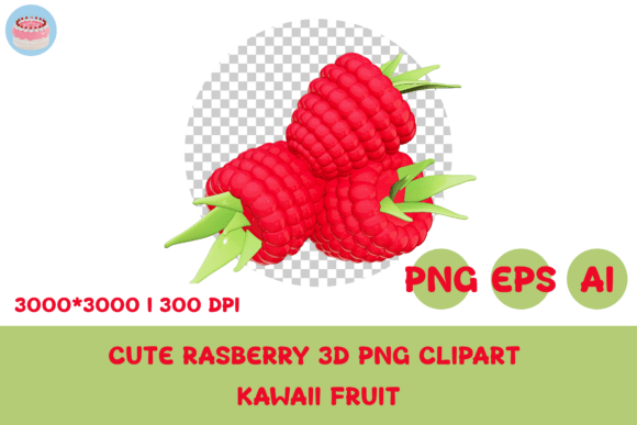 Adorable Raspberry 3D Kawaii Clipart for Creative Projects