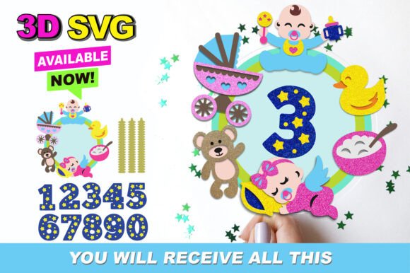 Baby Cake Topper 3D SVG: Stunning Designs