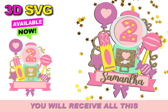 Create Fun Cake Toppers with Bubble Gum 3D SVG Files