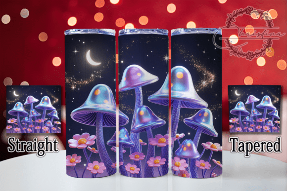 Enchanted Forest Mushroom Tumbler Design