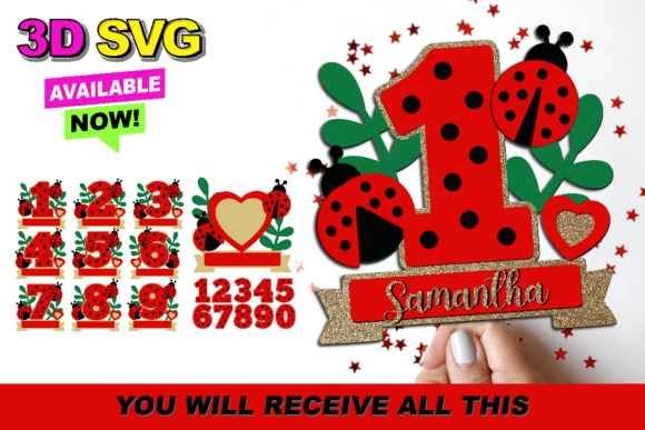 Enchanting 3D Ladybug Number Toppers for Crafters