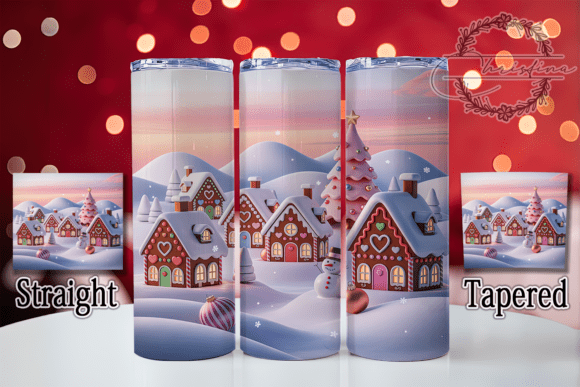 Pink 3D Gingerbread House Tumbler: A Festive Design Asset