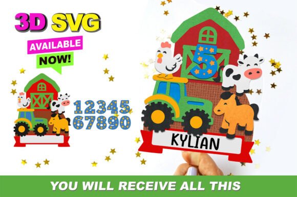 Tractor Truck Cake Topper 3D SVG: Instant Download