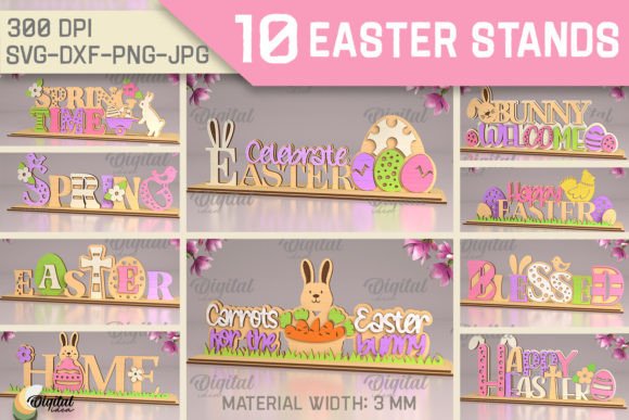 Unique Easter Decor: 3D Stands SVG Laser Cut Designs