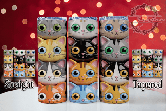 Whimsical 3D Kitty Tumbler: A Creative Design Asset